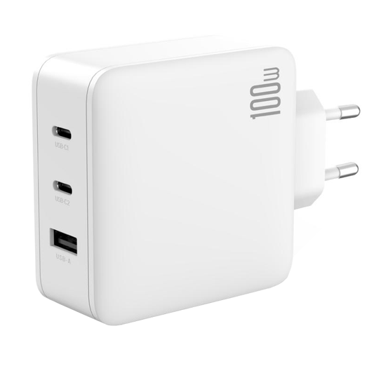 XO Design CE14 Netlader, 100W, 3,25A, 1 x USB-A - 2 x USB-C, Wit