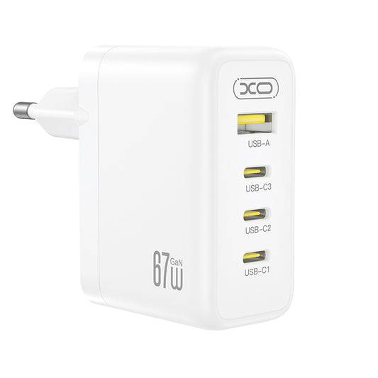 Netlader XO Design CE39, 67W, 3A, 1 x USB-A - 3 x USB-C, Wit