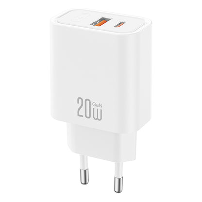XO Design CE40 Network Charger, 20W, 3A, 1 x USB-A - 1 x USB-C, White