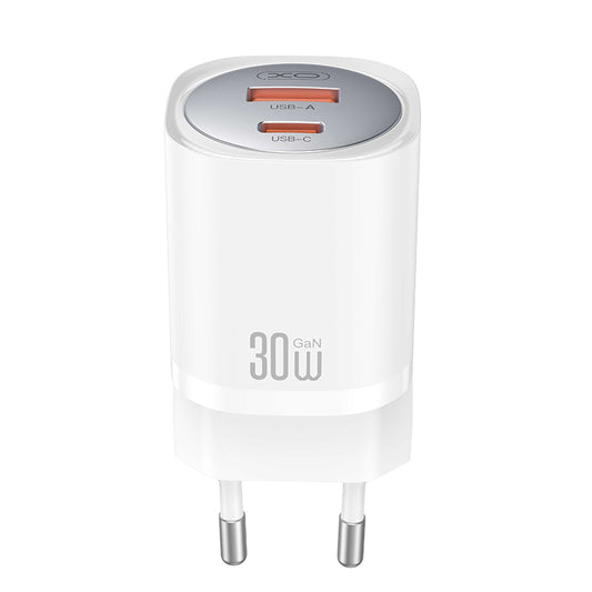 Netwerkoplader XO Design CE21, 30W, 3A, 1 x USB-A - 1 x USB-C, Wit