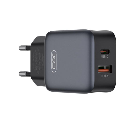Netwerkoplader XO Design L156, 30W, 3A, 1 x USB-A - 1 x USB-C, Zwart