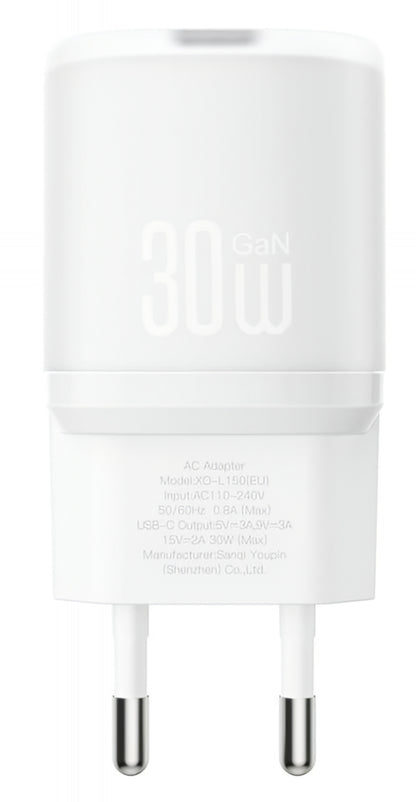 Netwerkoplader XO Design L150, 30W, 3A, 1 x USB-C, Wit