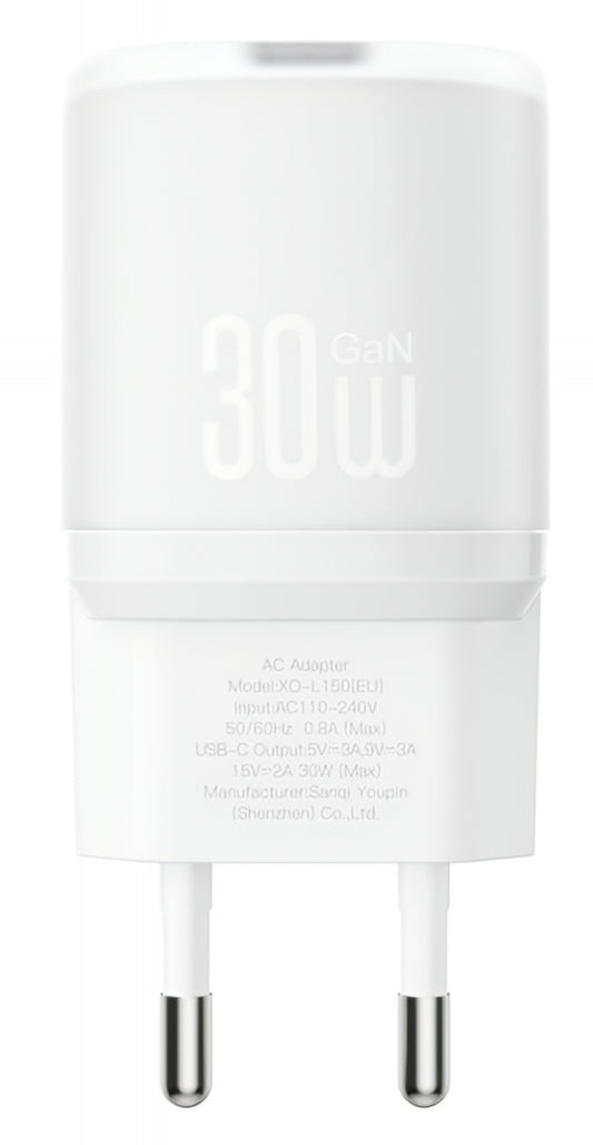 Netwerkoplader XO Design L150, 30W, 3A, 1 x USB-C, Wit