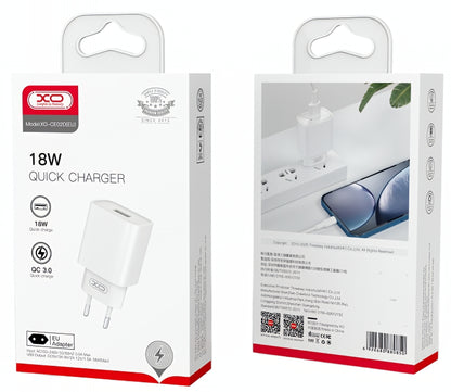 Netwerkoplader XO Design CE02D, 18W, 3A, 1 x USB-A, Wit