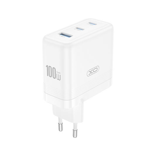 Netwerkoplader XO Design CE35, 100W, 5A, 1 x USB-A - 2 x USB-C, Wit