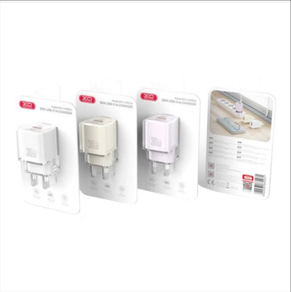 Netlader XO Design L149, 30W, 3A, 1 x USB-A - 1 x USB-C, Wit