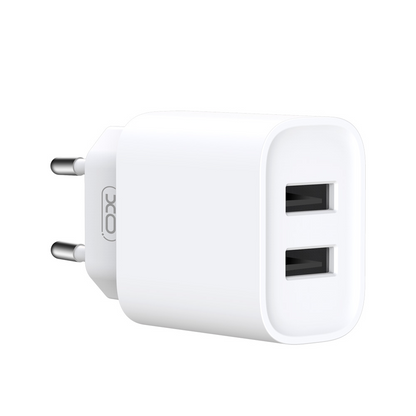 Netwerkoplader XO Design CE02C, 10.5W, 2.1A, 2 x USB-A, Wit