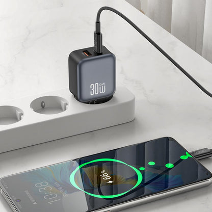 Netwerkoplader XO Design L156, 30W, 3A, 1 x USB-A - 1 x USB-C, Zwart