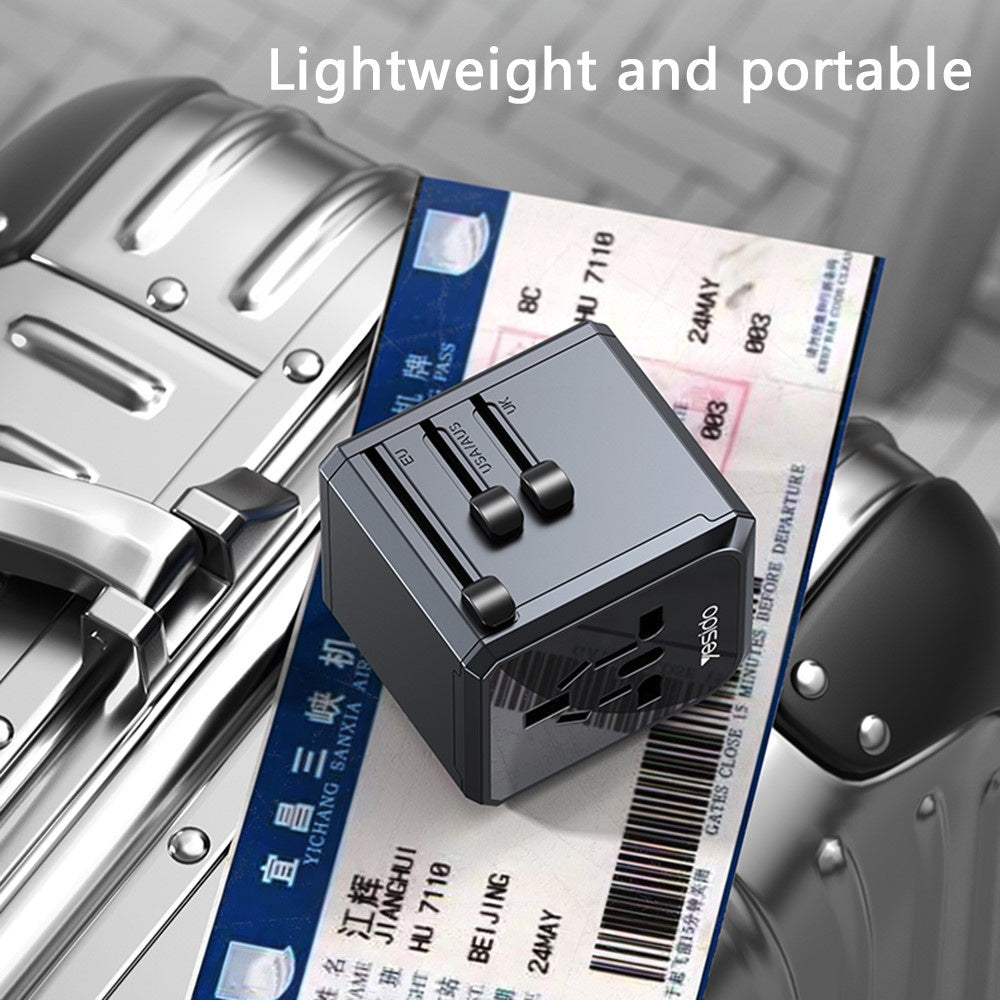 Netwerkoplader Yesido MC24 Travel, 20W, 3A, 3 x USB-A - 1 x USB-C, Zwart