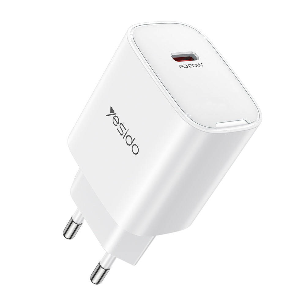 Netwerkoplader Yesido YC01E, 20W, 3A, 1 x USB-C, Wit