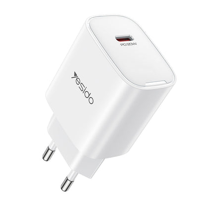 Netwerkoplader Yesido YC01E, 20W, 3A, 1 x USB-C, Wit