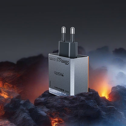 Netwerkoplader Yesido YC101, 65W, 3.25A, 1 x USB-A - 2 x USB-C, Zwart