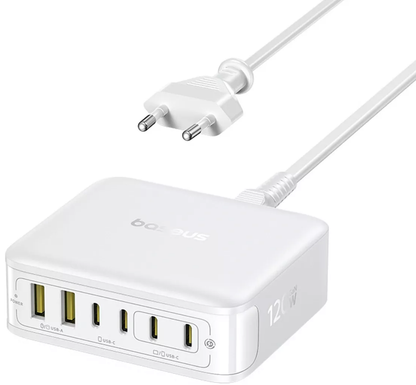 Baseus EnerFill FH21 Oplaadstation, 120W, 2 x USB-A - 4 x USB-C, Wit E0120T01