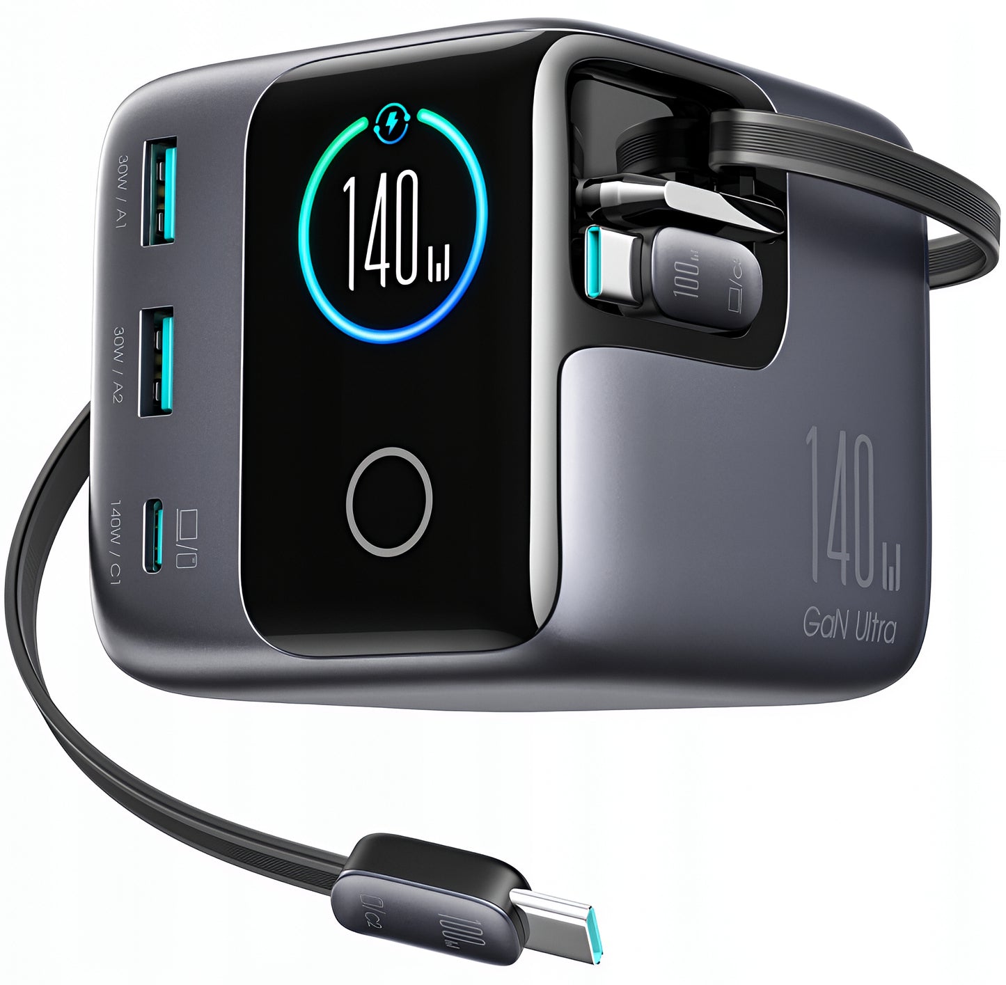Oplaadstation met USB-C Kabel Joyroom Podix JR-TRD01, 140W, 1 x USB-C - 2 x USB-A, Gri