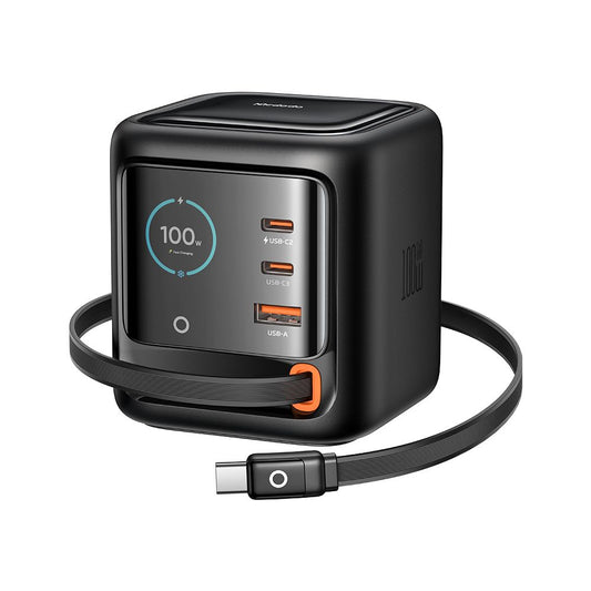 Oplaadstation met USB-C-kabel Mcdodo FreeGo CH-1391 Display, 100W, 5A, 1 x USB-A - 2 x USB-C, Zwart