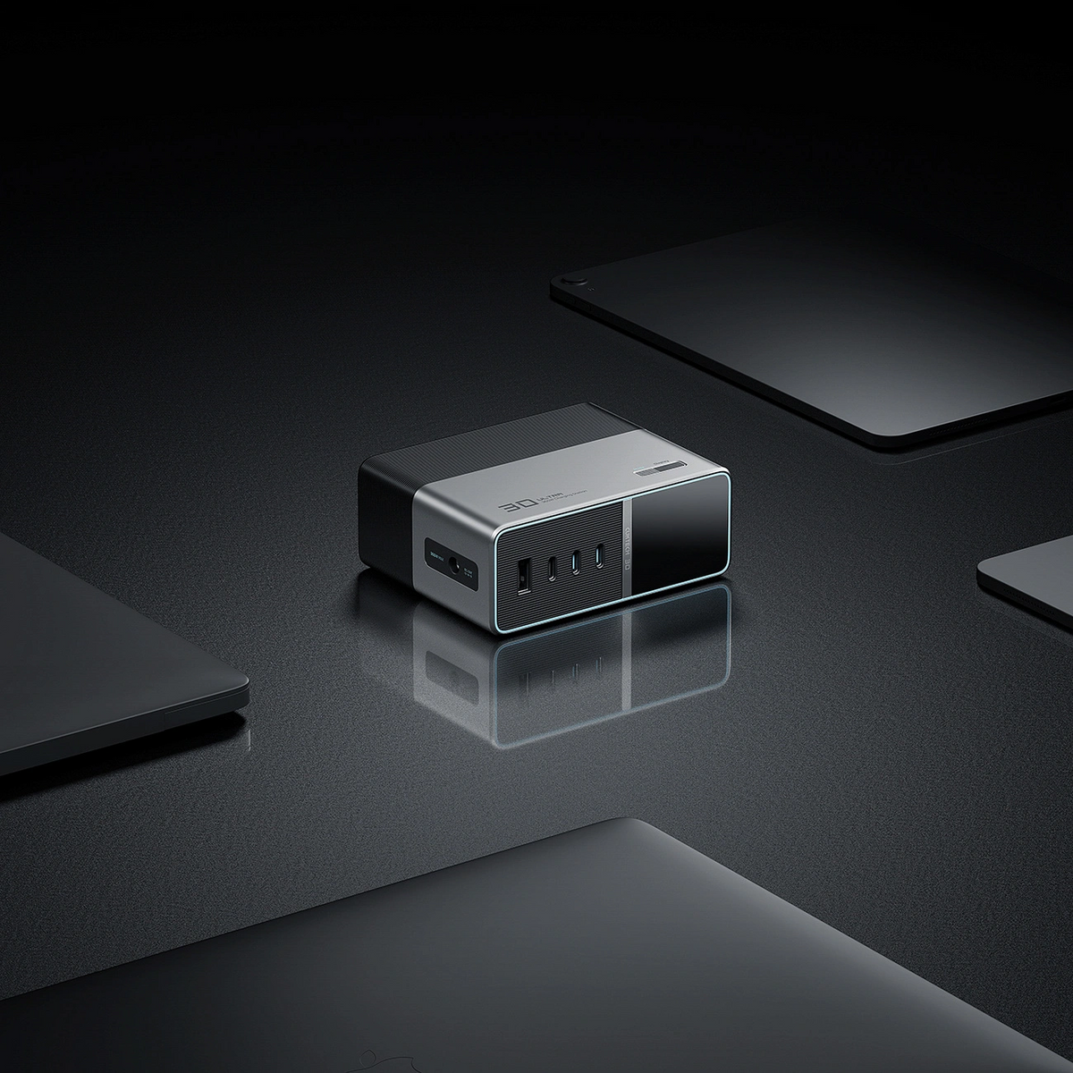 Cuktech TA3005U laadstation, 300W, 1 x DC - 1 x USB-A - 3 x USB-C, Grijs
