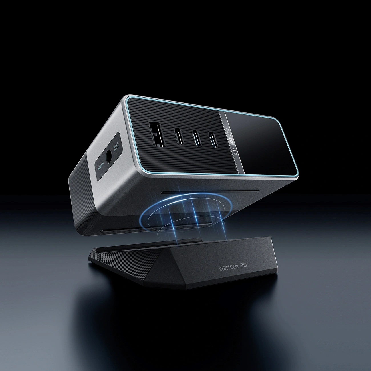 Cuktech TA3005U laadstation, 300W, 1 x DC - 1 x USB-A - 3 x USB-C, Grijs