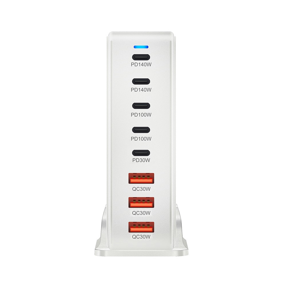 OEM Station Charger, 600W, 4 x USB-A - 4 x USB-C, Wit