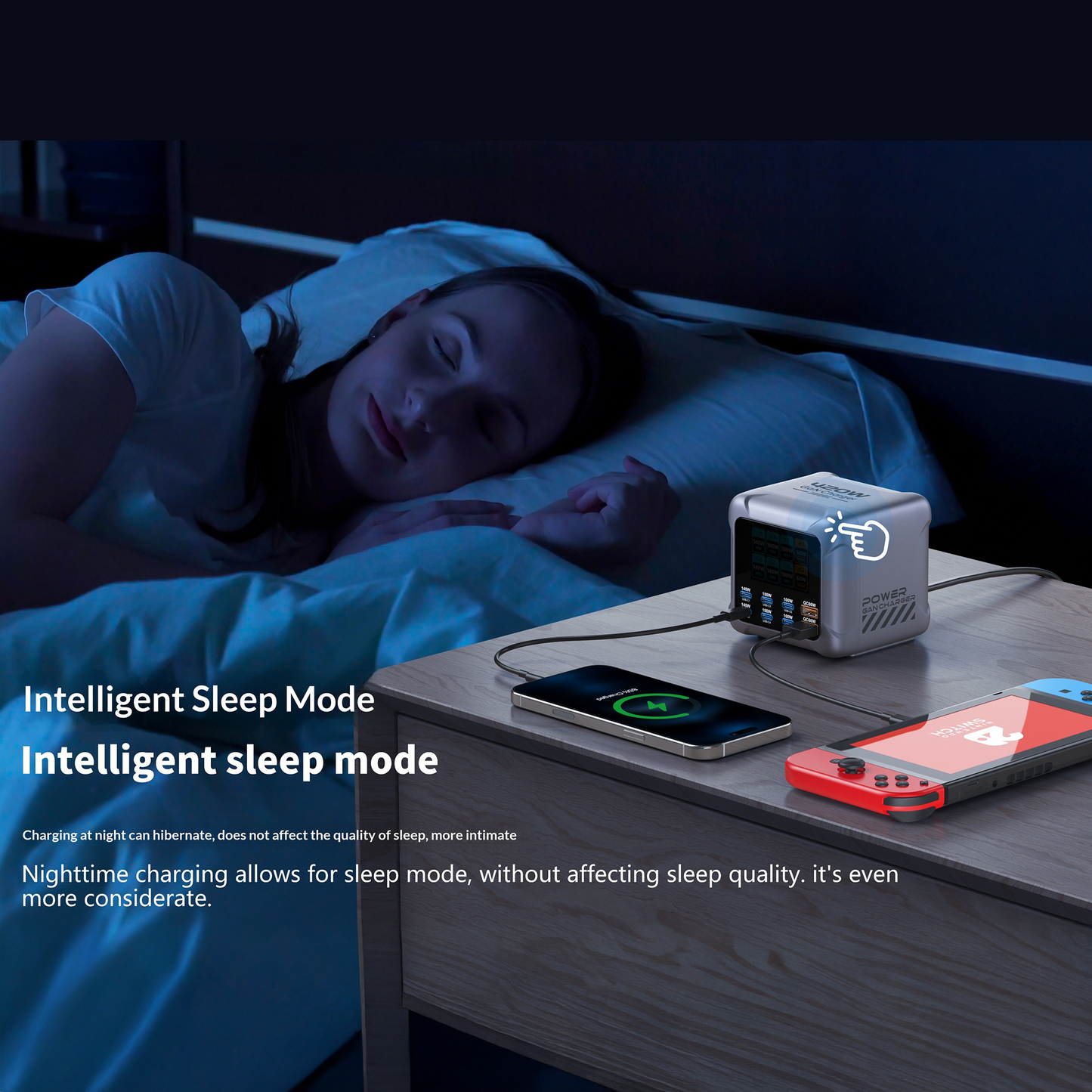 OEM Stationlader BK-126D, 140W, 5A, 2 x USB-A - 6 x USB-C, Grijs