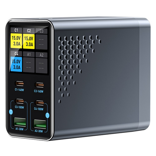 OEM WLX-G3 Station Charger, 140W, 5A, 2 x USB-A - 4 x USB-C, Gray