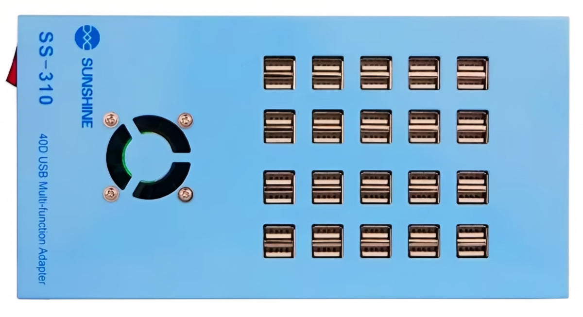 Sunshine SS-310 Stationlader, 40 x USB-A, Blauw