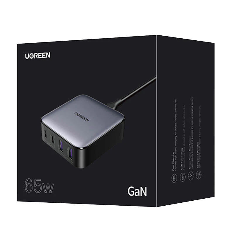 UGREEN CD327 Nexode Oplaadstation, 65W, 3.25A, 2 x USB-A - 2 x USB-C, Zwart