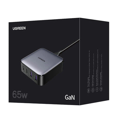UGREEN CD327 Nexode Oplaadstation, 65W, 3.25A, 2 x USB-A - 2 x USB-C, Zwart