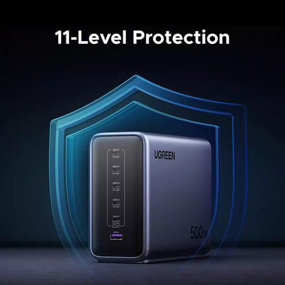 UGREEN Nexode X759 Oplaadstation, 500W, 5A, 1 x USB-A - 5 x USB-C, Gri