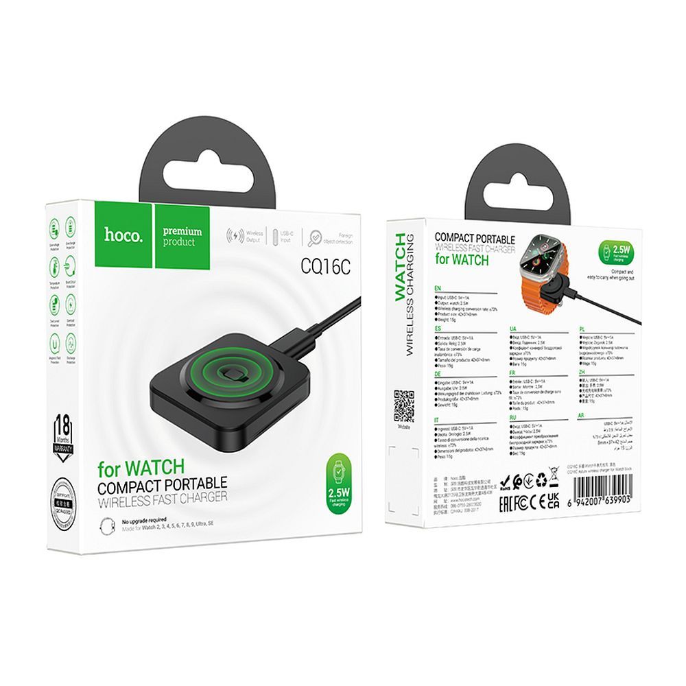 Draadloze Oplader HOCO CQ16C voor Apple Watch Series