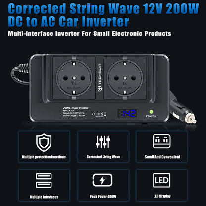 Auto Elektrische Omvormer Techsuit PowerDriveX, 200W