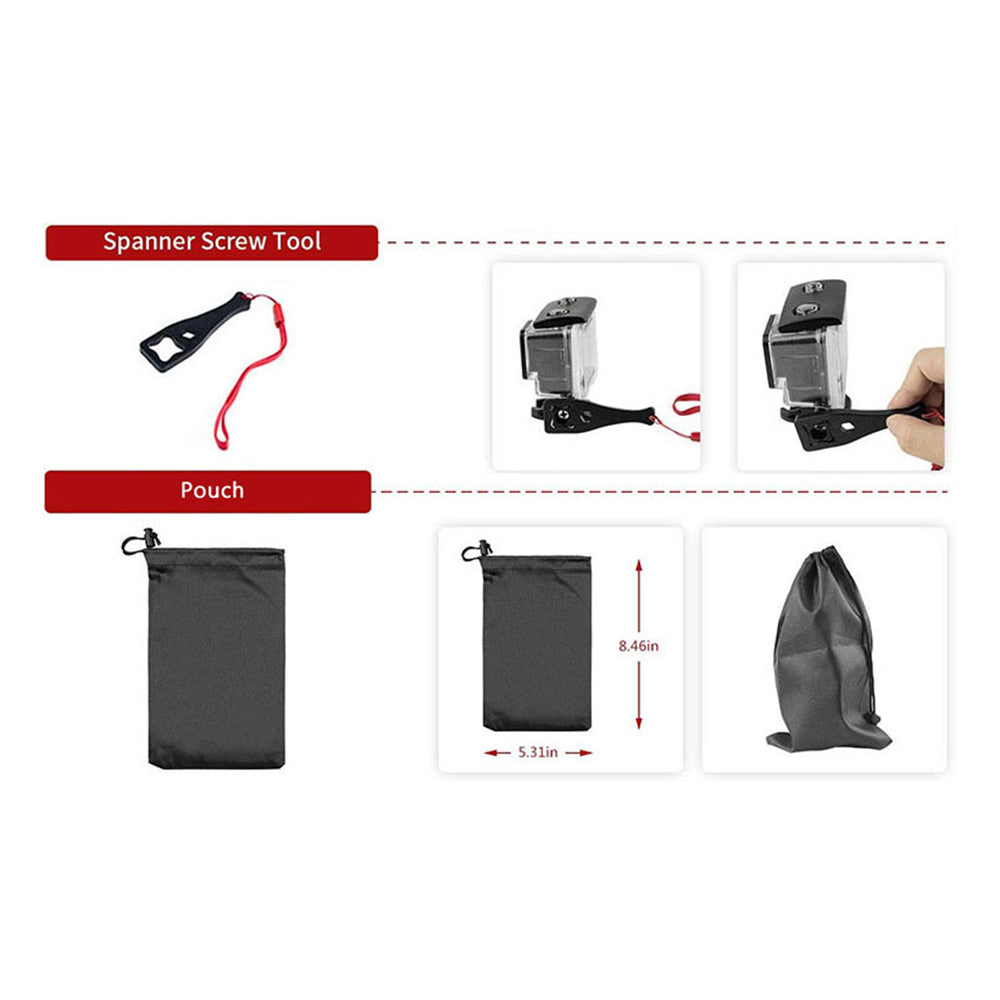 Sportcamera Accessoireset Techsuit SA15 voor GoPro / SJCAM Series, 15in1, Zwart