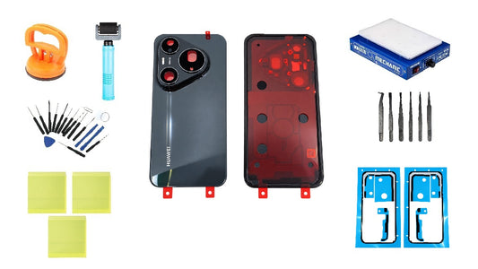 Huawei Pura 90s Pro Max Graphite Black Battery Cover Kit, Service Pack, and Dedicated Repair Tools