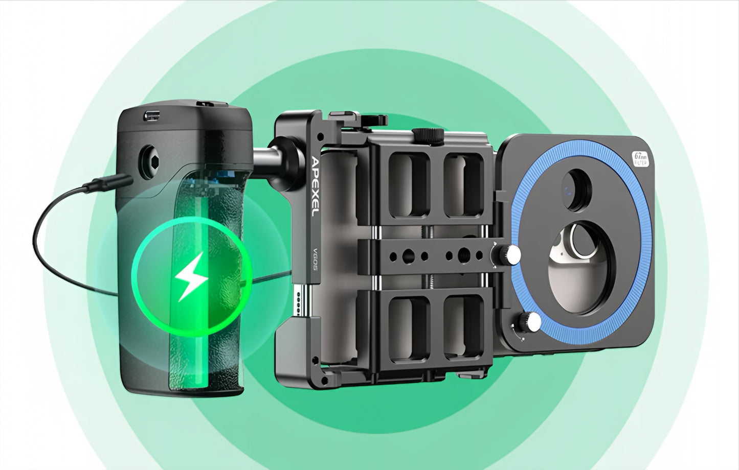 Apexel Vlogging Kit voor Telefoon, Zwart APL-VG05CH