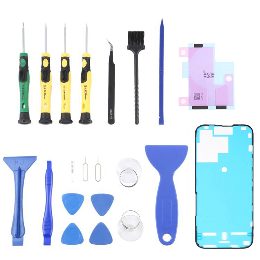Jiafa JF-8182 Reparatieset voor het vervangen van de batterij van Apple iPhone 15 Pro, 21in1