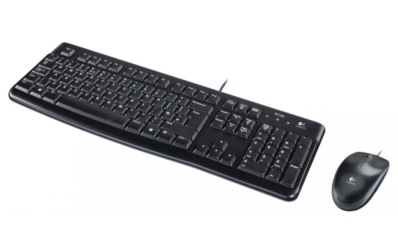 Logitech MK120 Bedraad USB Toetsenbord Muis Set, Zwart