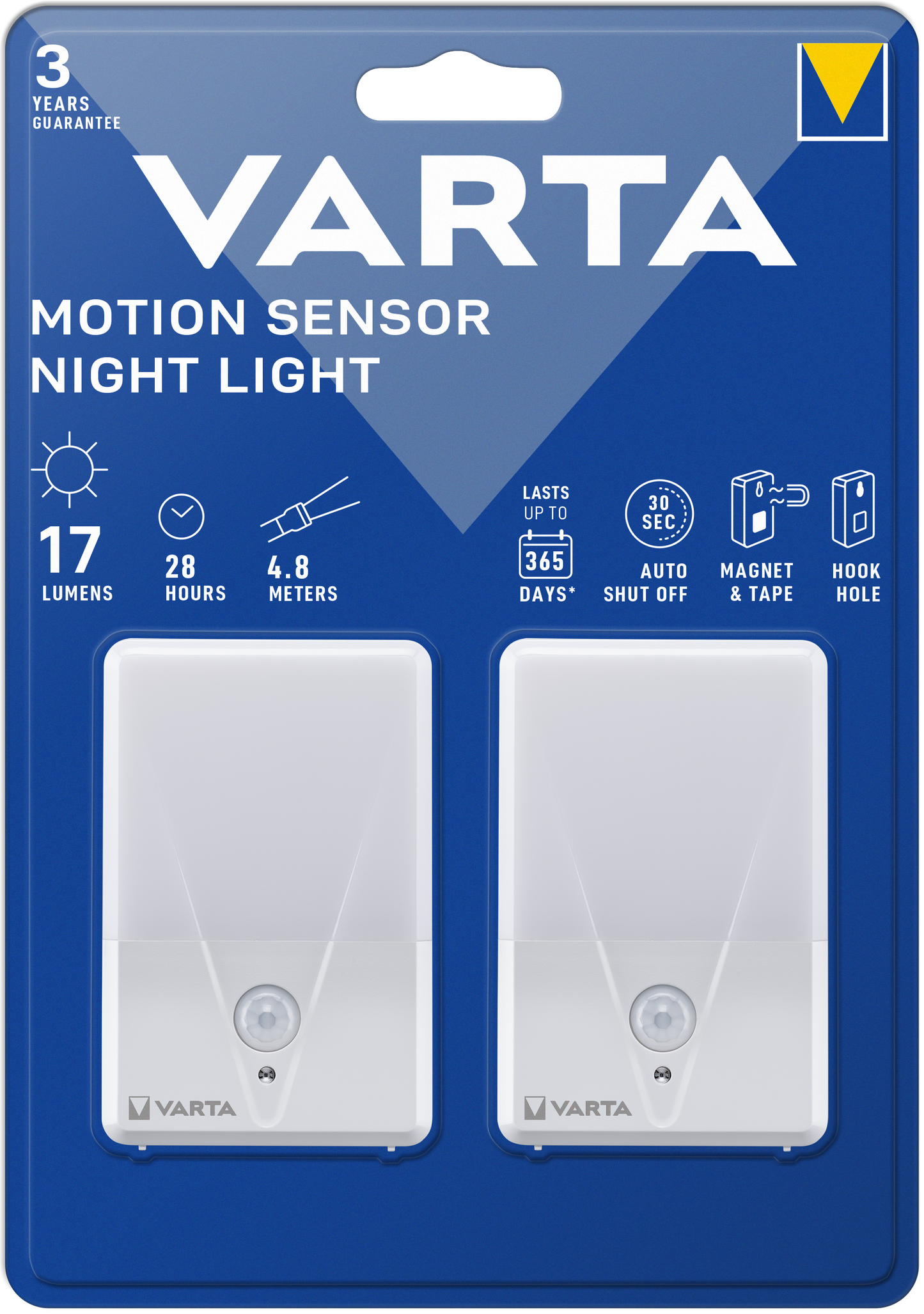 Varta Veghe Lamp, Sensor, 17lm, Set van 2 stuks