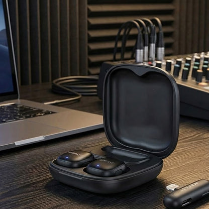 Lavaliermicrofoon Acefast R1, Lightning, Set van 2 stuks, Zwart