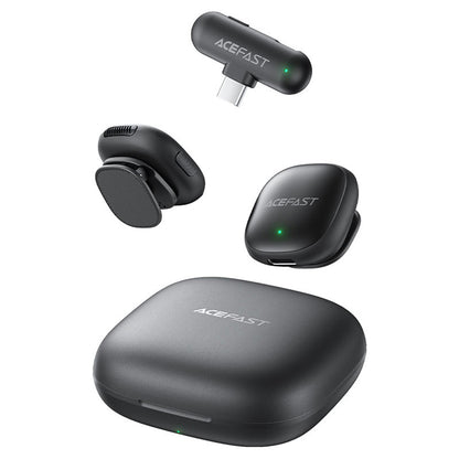 Lavalier Acefast R1, USB-C, Set 2 stuks, Zwart