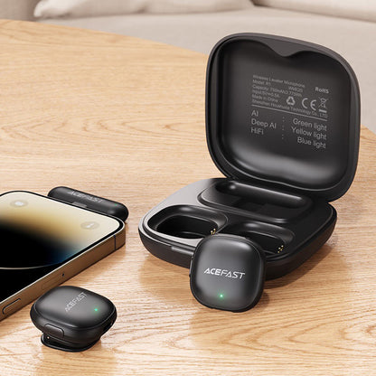 Lavalier Acefast R1, USB-C, Set 2 stuks, Zwart