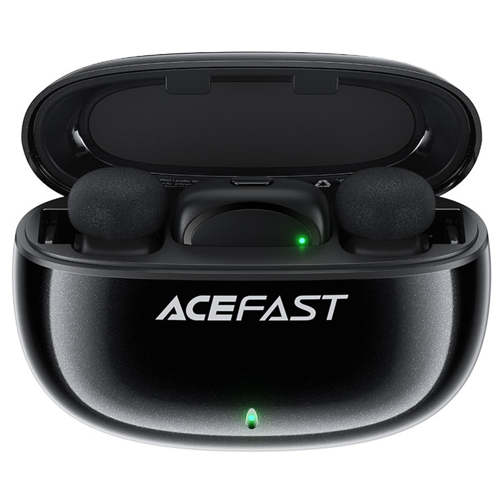 Lavalier Acefast R2, USB-C, Set 2 stuks, Zwart