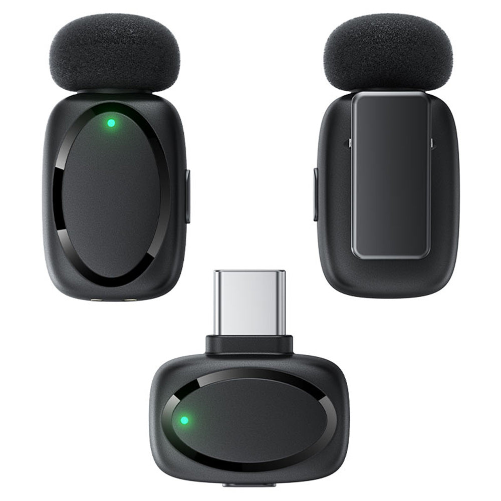 Lavalier Acefast R2, USB-C, Set 2 stuks, Zwart