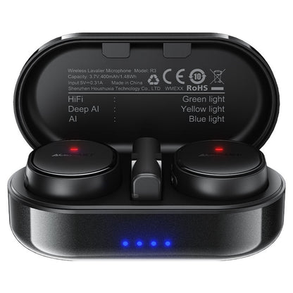 Lavalier Acefast R3, USB-C, Set 2 stuks, Zwart