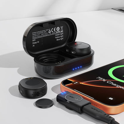 Lavalier Acefast R3, USB-C, Set 2 stuks, Zwart