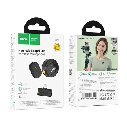 Lavalier HOCO L21, USB-C, Zwart