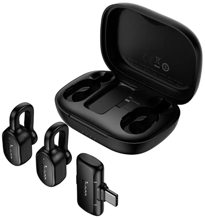 Lavaliermicrofoon HOCO L27, USB-C, Set van 2 stuks, Zwart