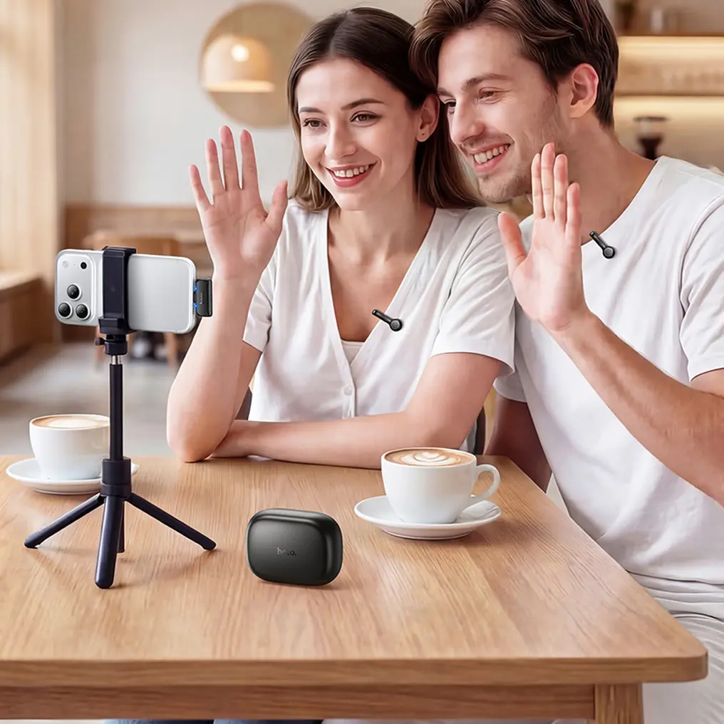 Lavaliermicrofoon HOCO L27, USB-C, Set van 2 stuks, Zwart
