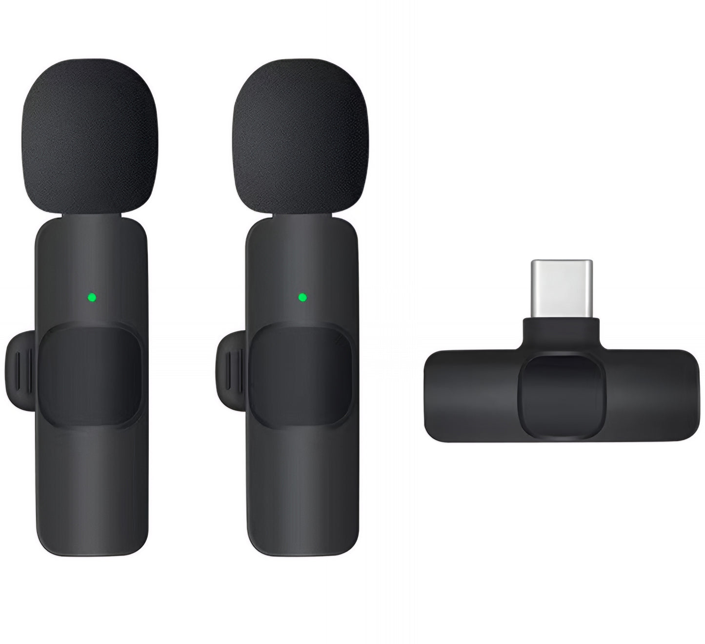 Lavalier OEM K1, USB-C, Set van 2 stuks, Zwart