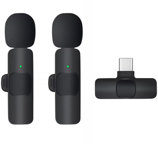 Lavalier OEM K1, USB-C, Set van 2 stuks, Zwart