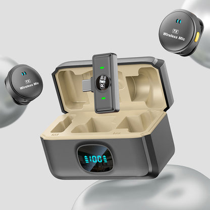 Lavalier Techsuit LW5, USB-C, Set 2 stuks, Zwart