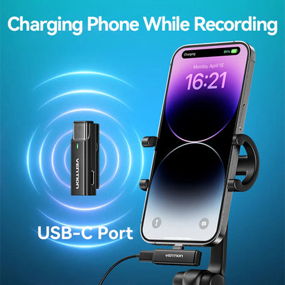 Vention Clip-On Lavalier, USB-C, Set van 2 stuks, Zwart